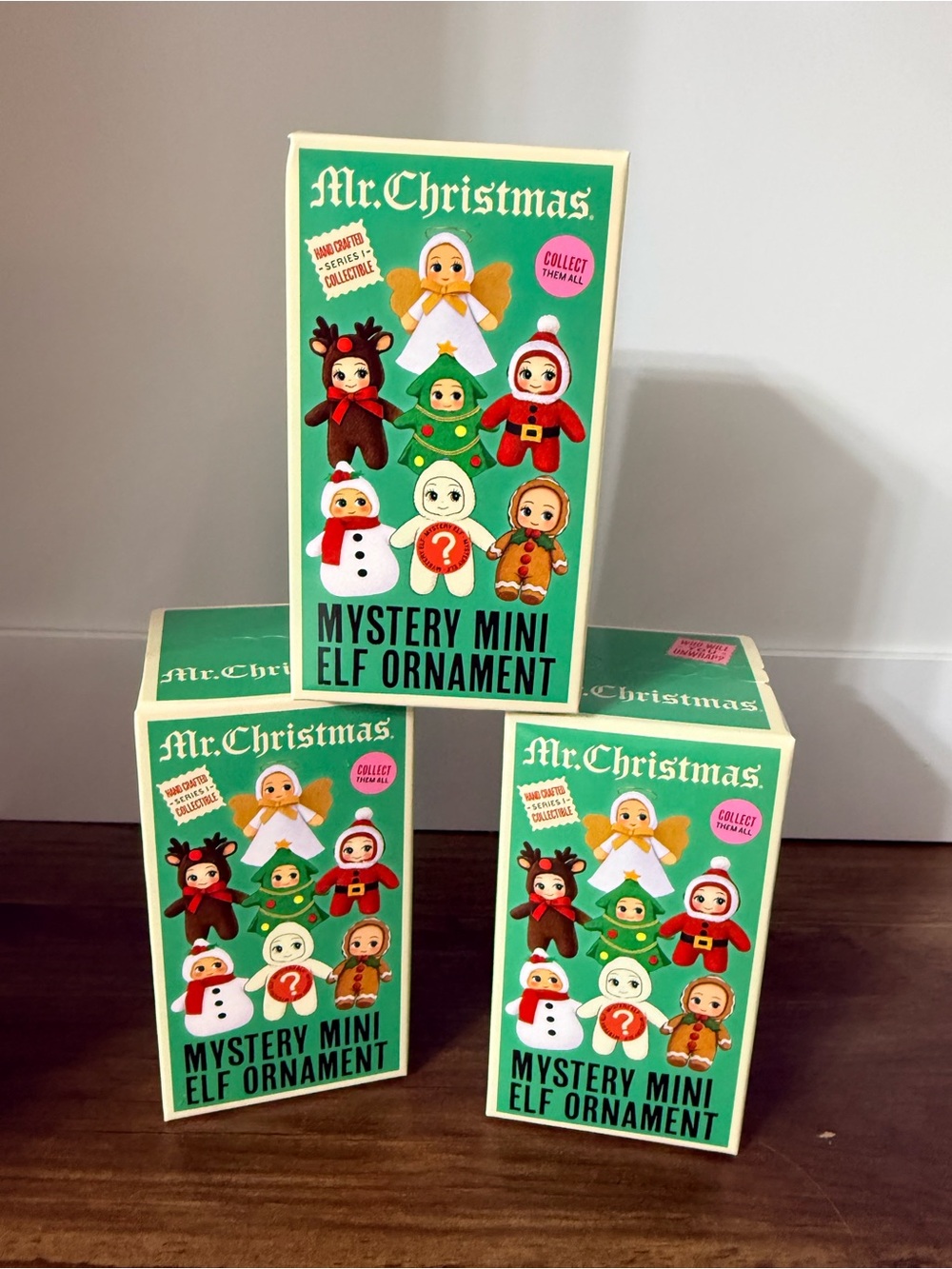 3 Mr. Christmas Mystery Mini Elf Ornaments 2026 New Sealed Walmart